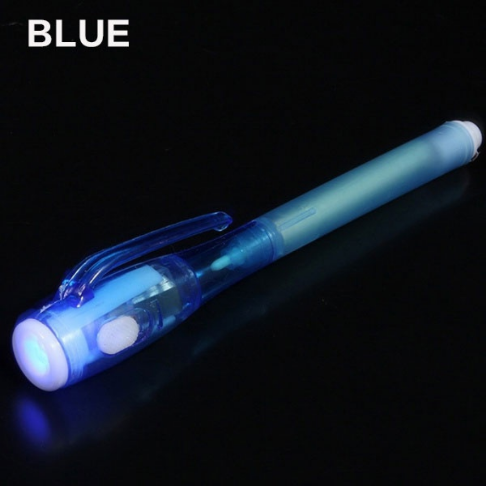 STONEGO lumineux magique marqueur Invisible led lampe UV stylo à bille Stonego message secret stylo magique: Bleu