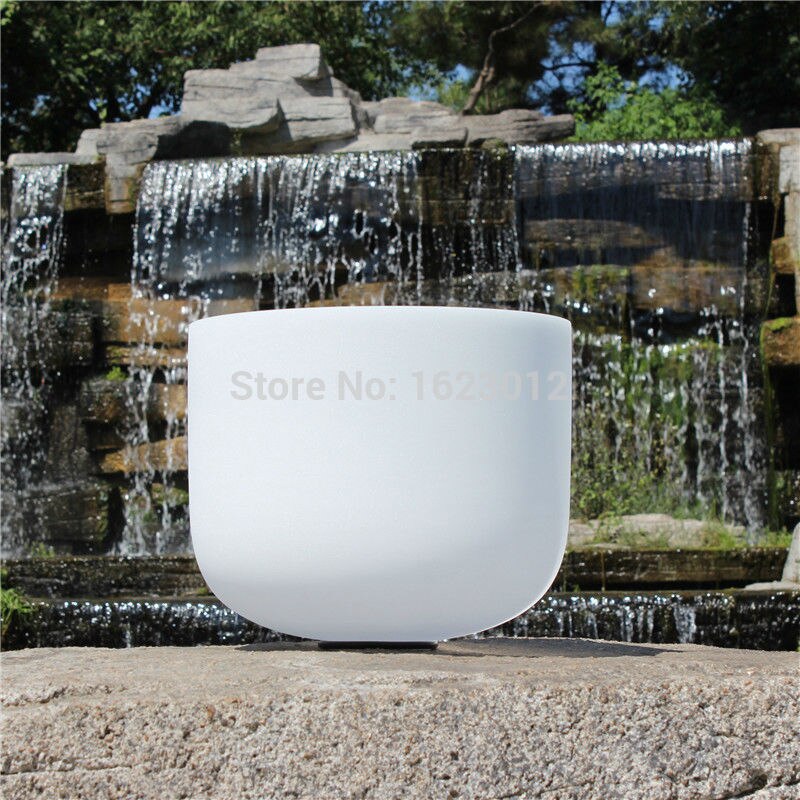 8" Musical perfect tones,true tones Note A for sound therapy Frosted Quartz Crystal Singing Bowl