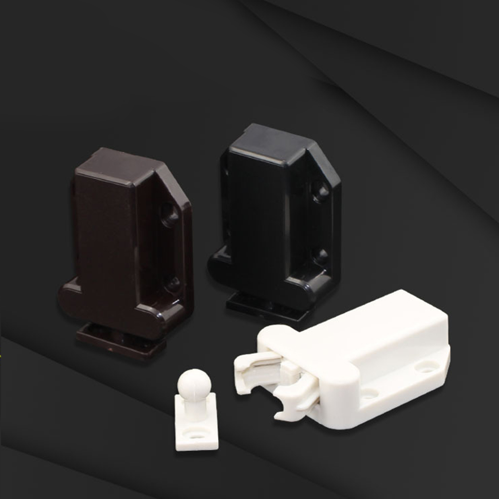 4 pcs Self-locking Door Catch Door Drawer Cabinet Catch Push To Open Device for Furniture Cabinet Cupboard (White)
