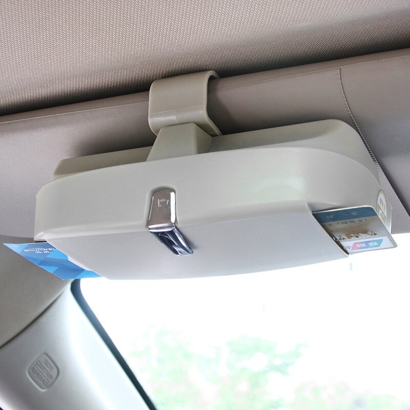 Auto Glazen Doos Auto Zonnescherm Bill Clip Multifunctionele Auto Bril Opbergdoos Organizer Box Zonnebril Houder Opslag Zakken