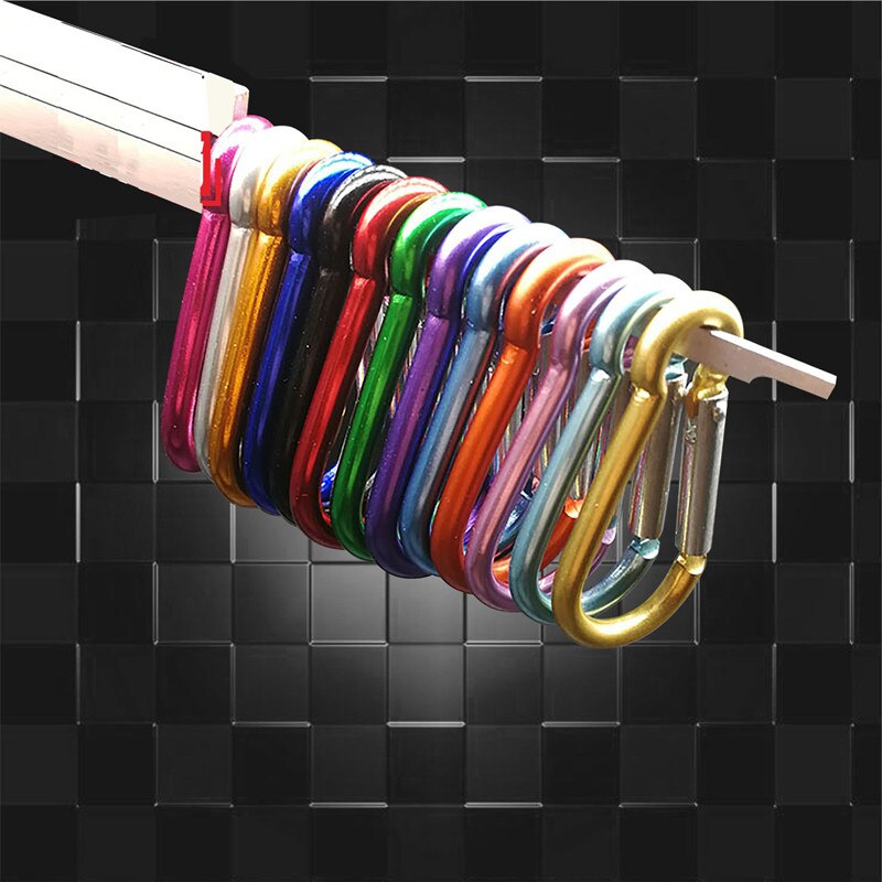 15Pcs Aluminium Karabijnhaak Sleutelhanger Clip Outdoor Camping Sleutelhanger Karabijnhaak Water Fles Gesp Reizen Klimmen Accessoires