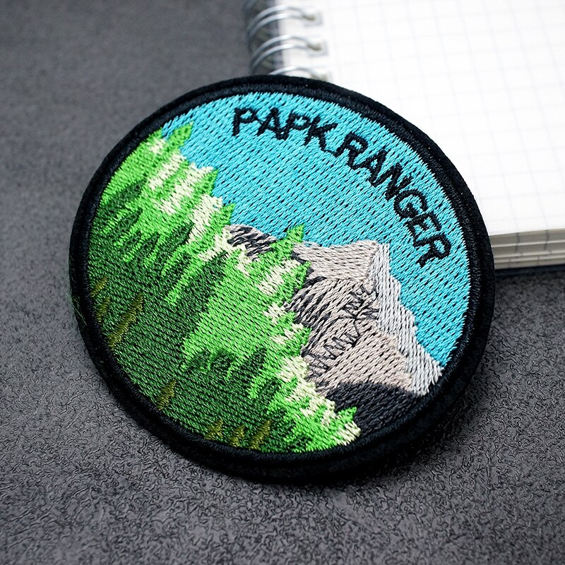 PARK RANGER Size:7.2x6.5cm Patches Embroidery Applique Ironing Sewing Supplies Decorative Badges For Clothing