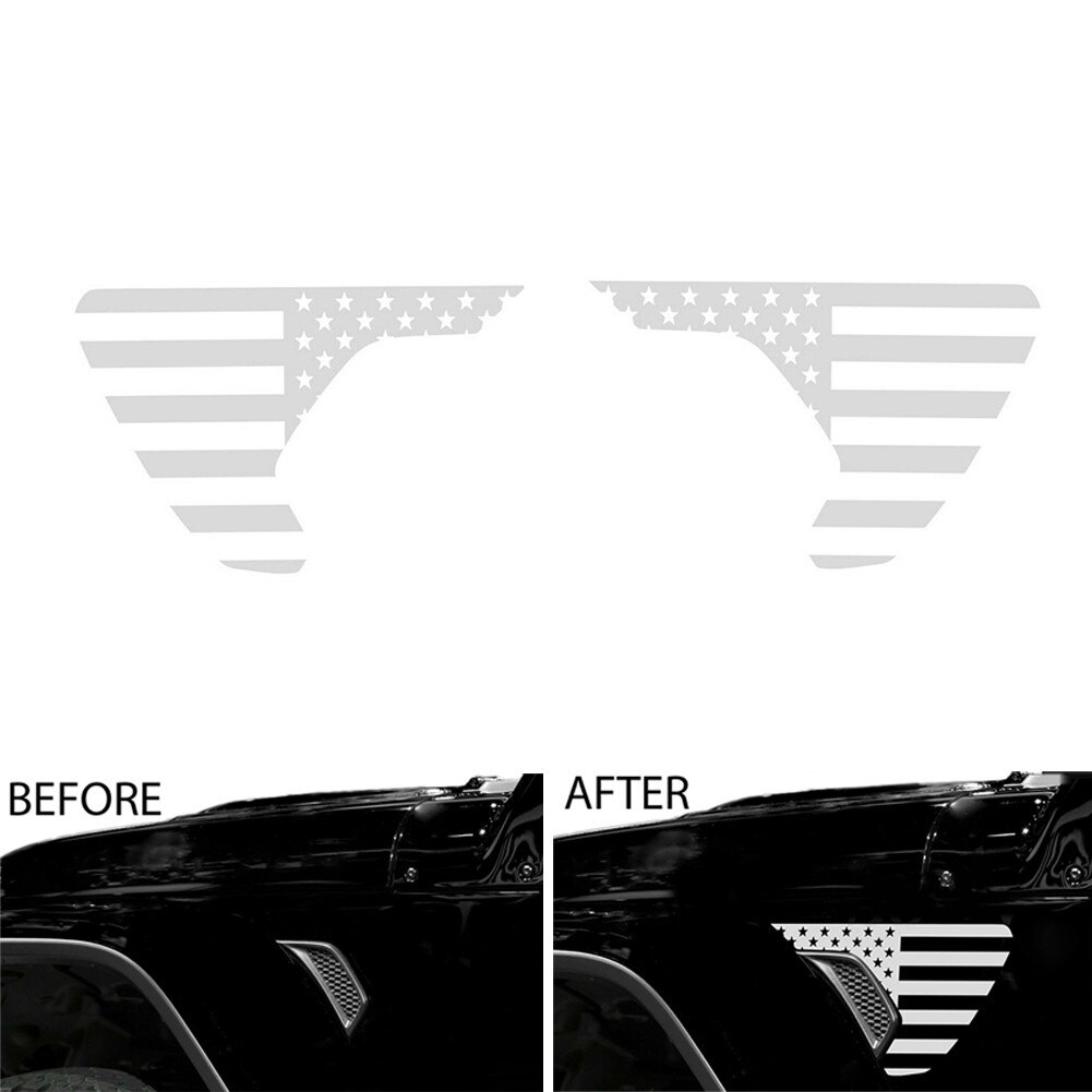 White Fender Sticker For Jeep Wrangler JL/JT Gladiator Trim Durable
