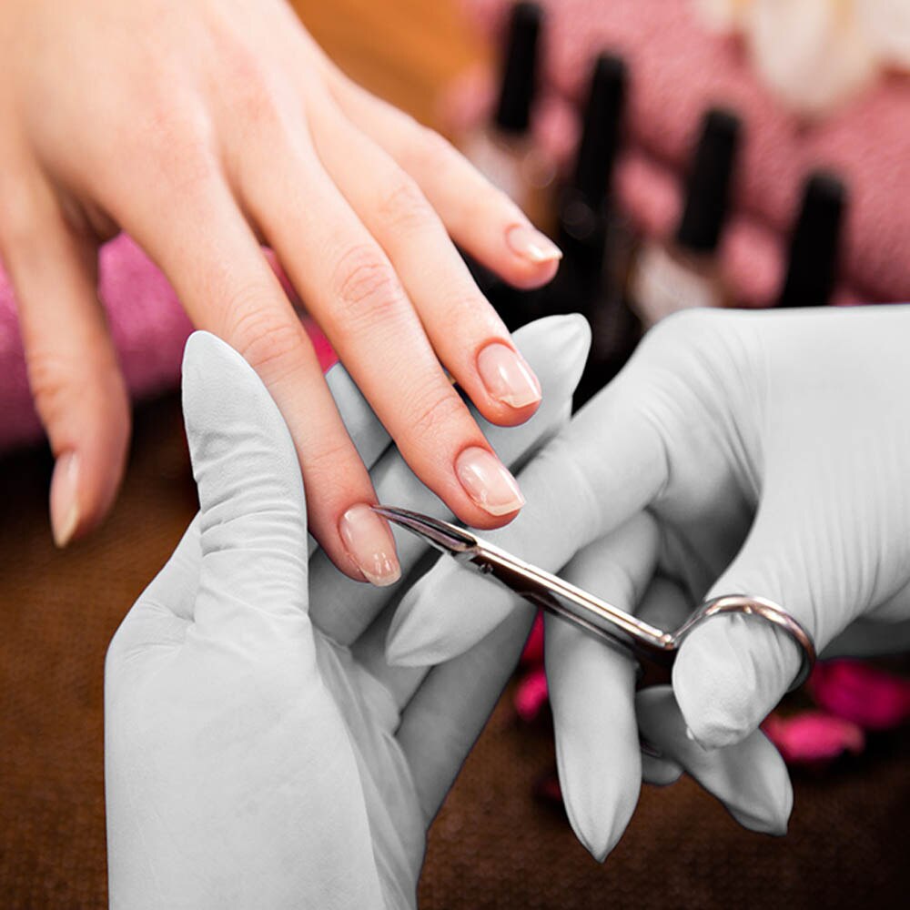 Petit ciseaux à ongles bleu manucure pour ongles en acier inoxydable sourcil nez cils cuticules ciseaux outil de maquillage incurvé