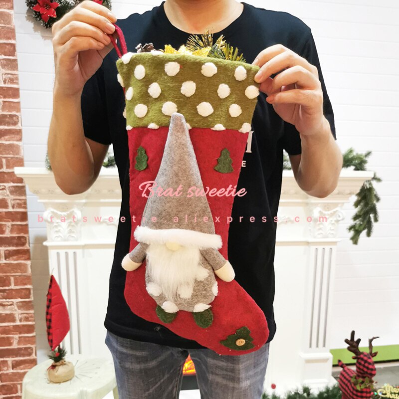 3 Stks/set Grote Faceless Gnome Elanden Pop Kerst Kousen Bag Kerstman Clase Xmas Tree Opknoping Ornament Decoratie Voor Thuis