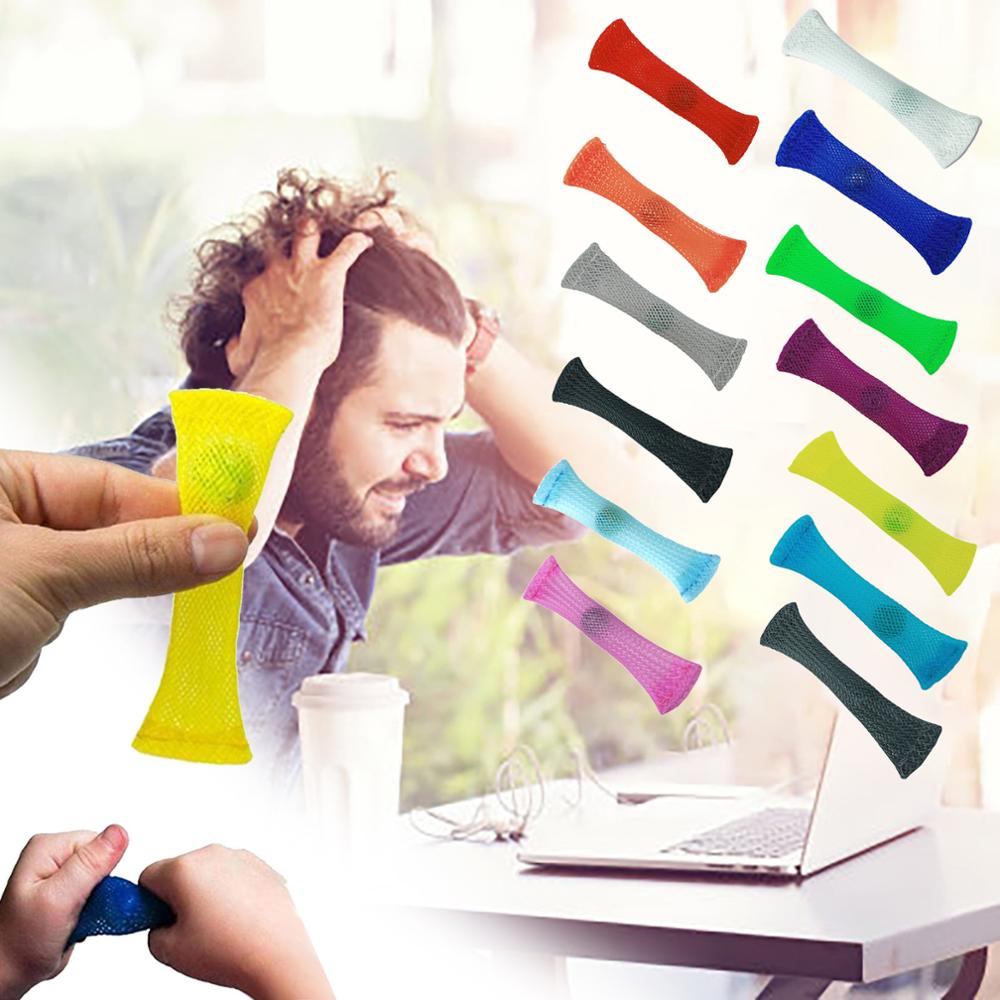 Zintuiglijke Speelgoed Knikkers Bal Autisme Adhd Angst Therapie Speelgoed Edc Stress Relief Hand Fidget Toy Gevlochten Mesh Bocht Met marmer