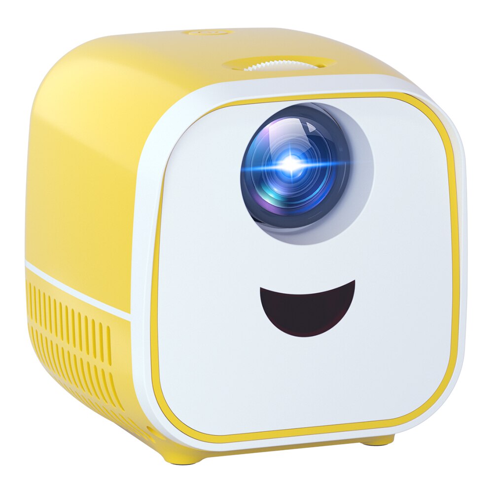 Thundeal L1 Mini Portable Projector 1000Lumen Proyector Theater at Home for 1080P Full HD Video 3D Projector Child Kids: White Yellow / US plug