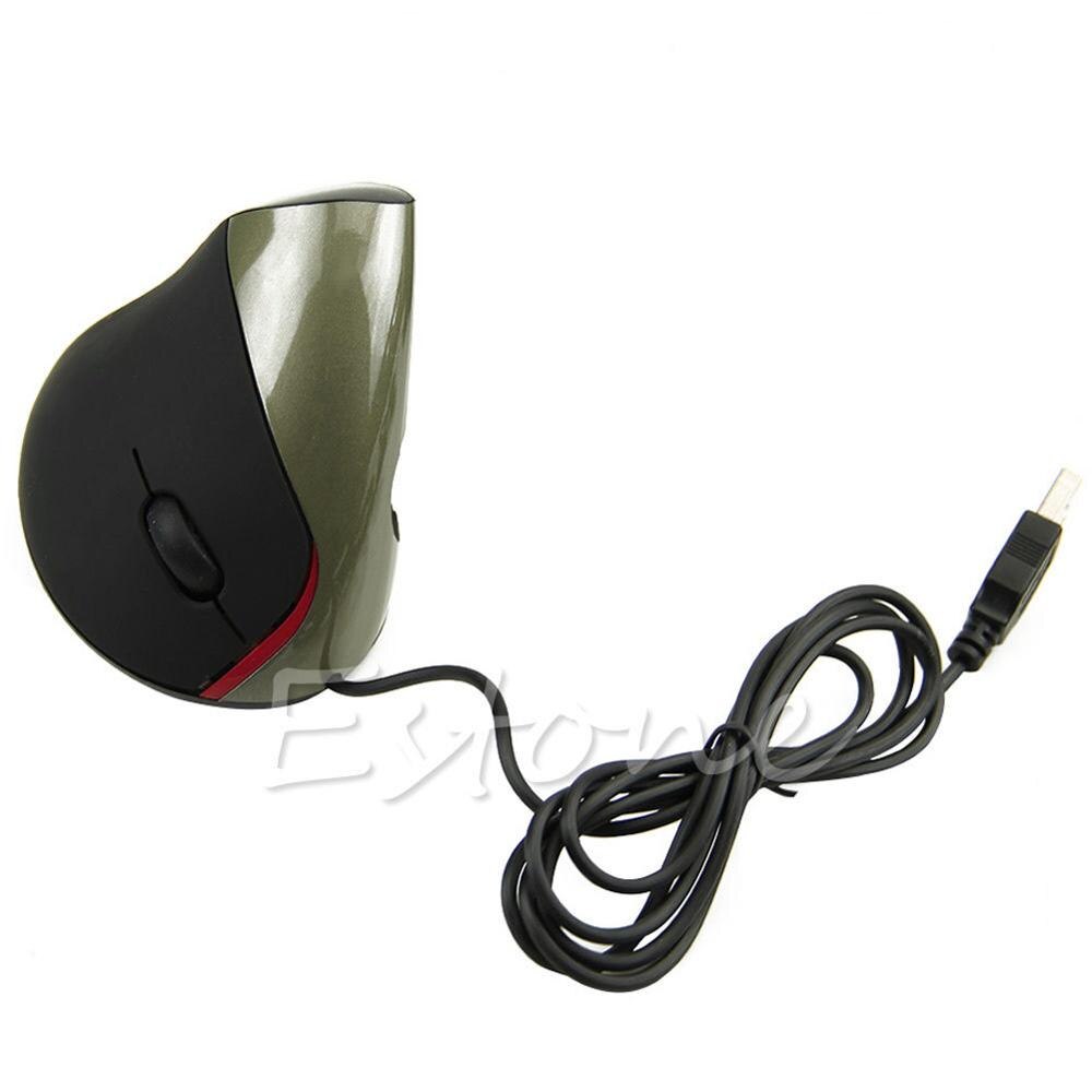 Pionowa optyczna mysz USB ergonomiczna konstrukcja uzdrawianie nadgarstka na komputer PC Laptop: Gray