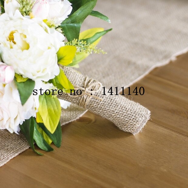 chemin de table mariage 10m Burlap Table Runner Natural Jute Country Outedoor Wedding Party decorations with