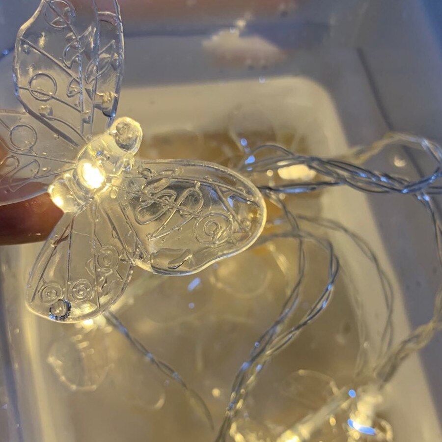 Butterfly Fairy String Light Battery Operated Xmas Party Decor Garden Party Christmas Fairy Light 10/ 20 LED Waterproof