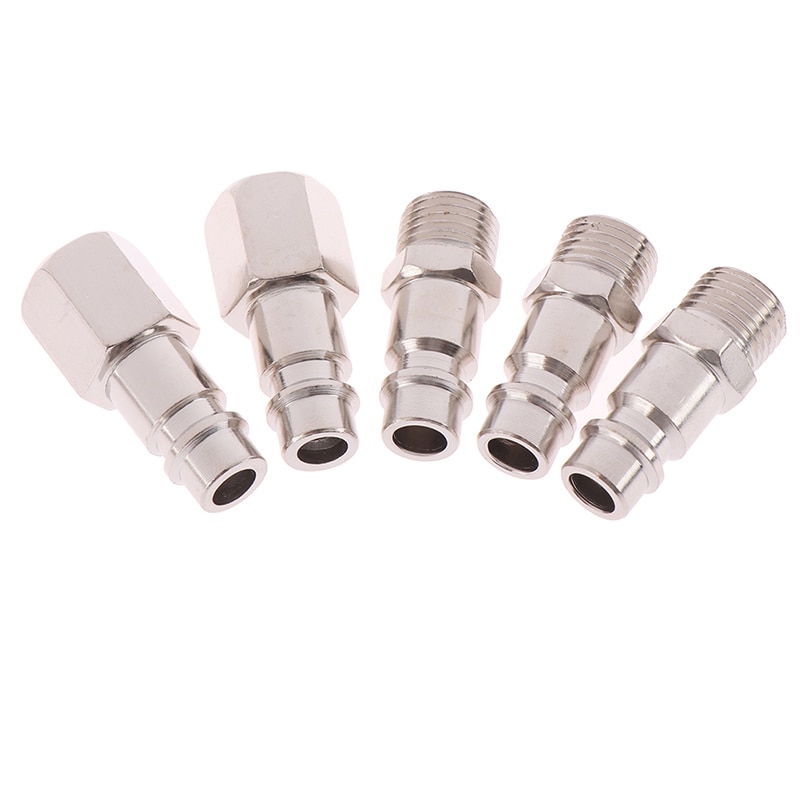 5 Stks/partij 1/4 "Bsp Vro/Mannelijke Air Lijn Slang Compressor Connectors Silver Euro Mannelijke Quick Release Fittings