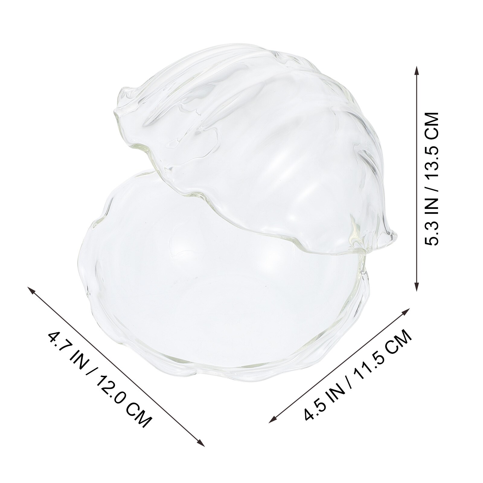 1pc Shell Shaped Glass Bowl Fruit Salad Bowl Sashimi Dessert Container Tableware
