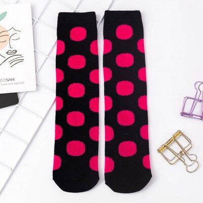 Otoño Invierno niños Unisex Polka Dot rodilla calcetines para niños chicas chico bebé de fluorescencia medias de puntos de la rodilla-calcetín alto 3-12T: 008