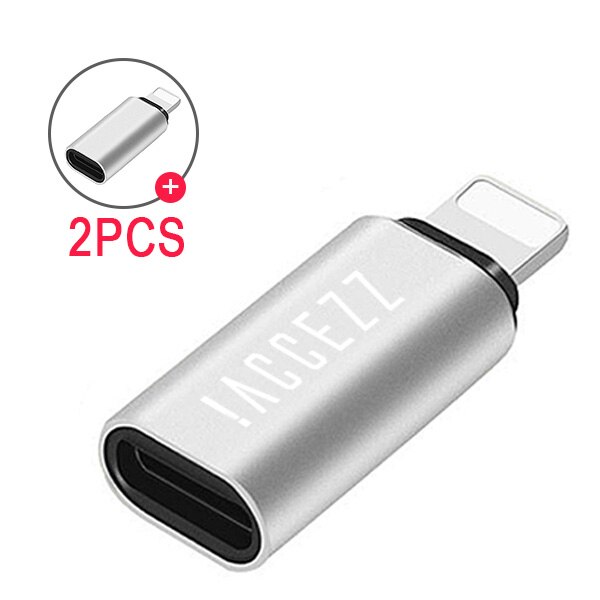 ! adapter ACCEZZ OTG rodzaj-c żeńskie robić oświetlenia męskie adaptery robić jabłko iPhone 12 11 X XS XR 8 7 plus mini USB synchronizacja konwerter USBC: 2szt