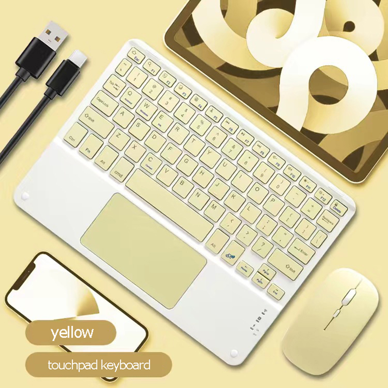 Oplaadbare Touchpad Toetsenbord 10 Inch Draadloze Draagbare Keypads Voor Ipad Tablet Telefoon Pc Magneet Bluetooth Toetsenbord Met Muis: Kaki