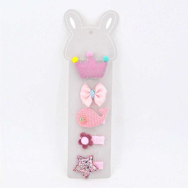 5 teile/satz Kinder Baby Haar Clips Kinder Mädchen Bögen Crown Haarnadel Haarbandjes Baby Clips Haar Zubehör Barettes Fille Enfant: Style 2