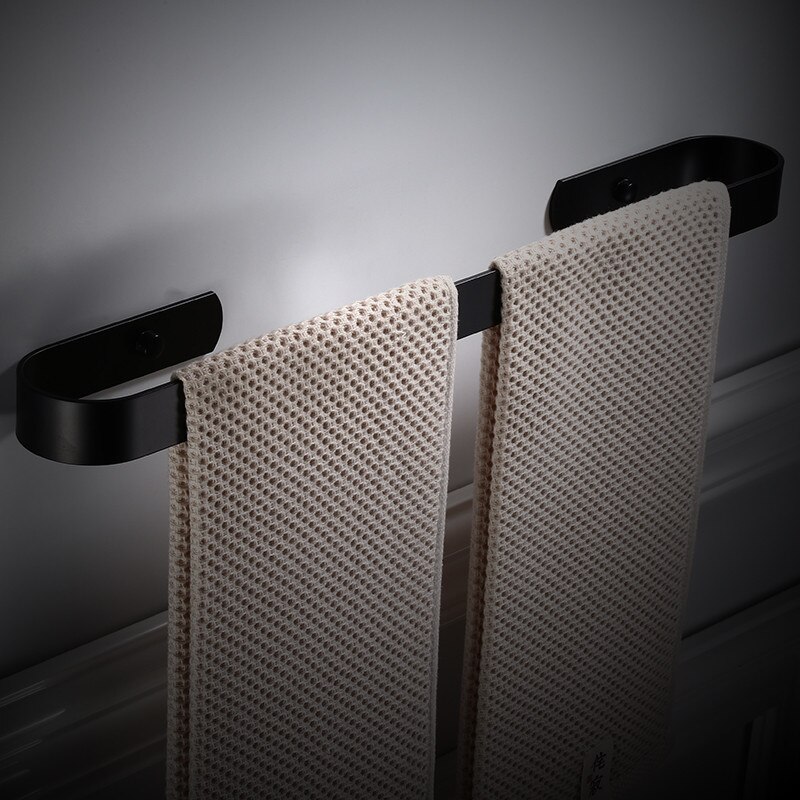 Aluminium Badkamer Handdoek Bars Handdoekenrek Wall Mounted Handdoek Bar Zwart Bakken/Wit Bad Hardware Badkamer Accessoires 30-60Cm