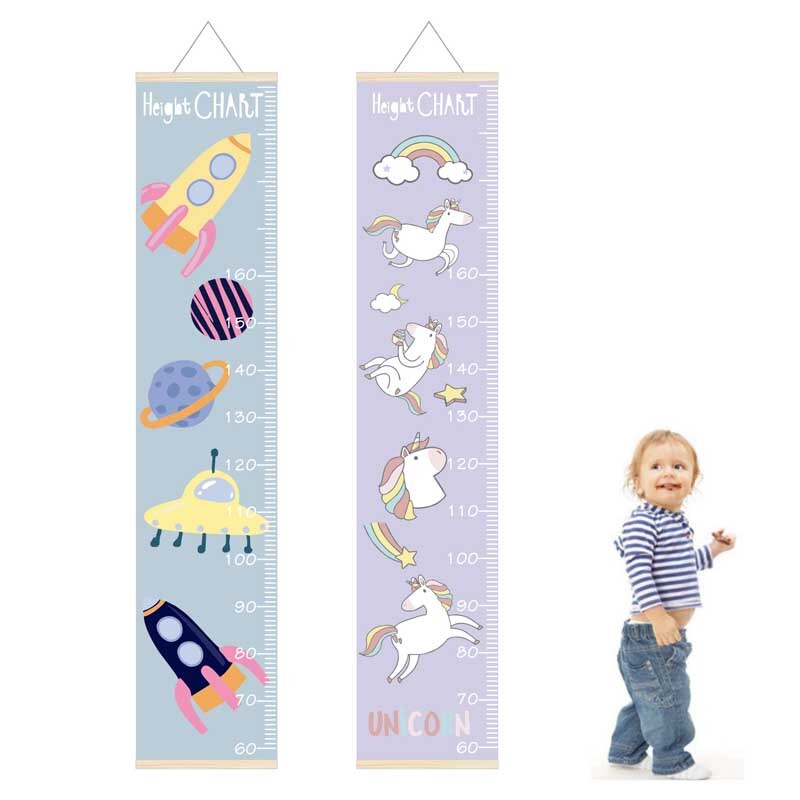 Children's Room Home Wall Decoration Nordic Children Canvas Height Ruler Kids Growth Size Chart Height Ruler Measuring Ruler