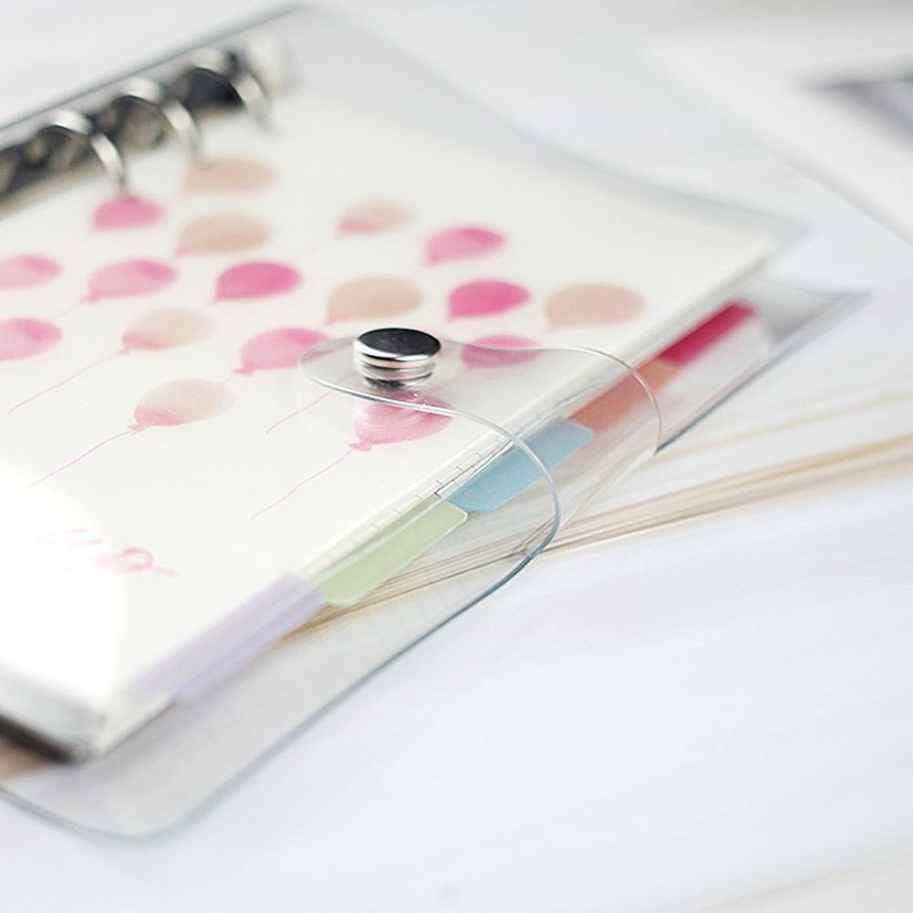 1pc Transparent Color Plastic Clip File Folder A5/a6/a7 Supplies Office Ring Agenda School Leaf Notebook Loose Binder Plann W8l1