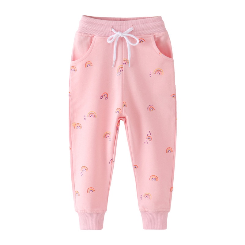 Kids Trousers Pants with Rainbow Print for Baby Girls Girls Sweatpants Spring Children Sweatpants for Girls Clothes
