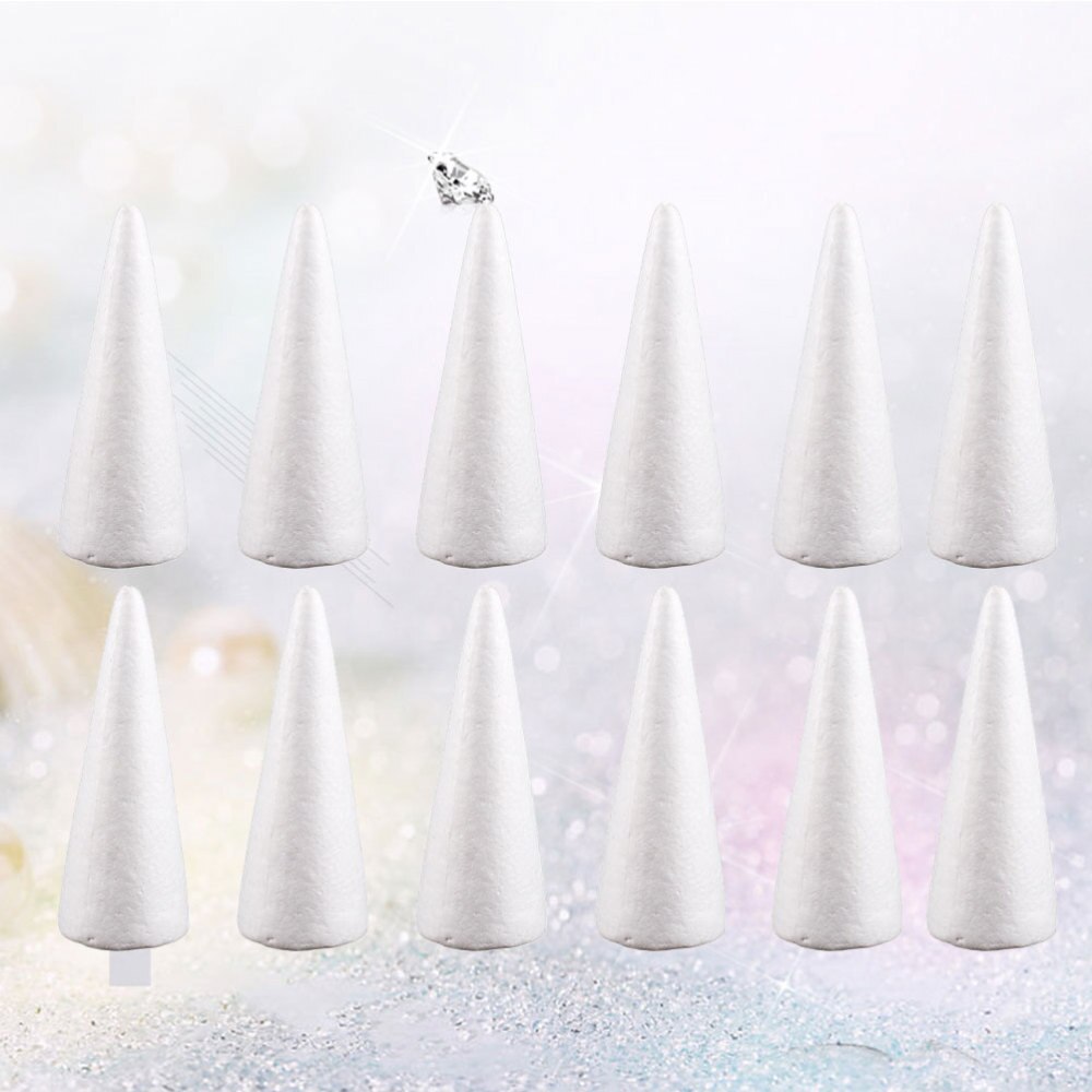12pcs 10cm White Solid Foam DIY Cone Children Hand... – Grandado