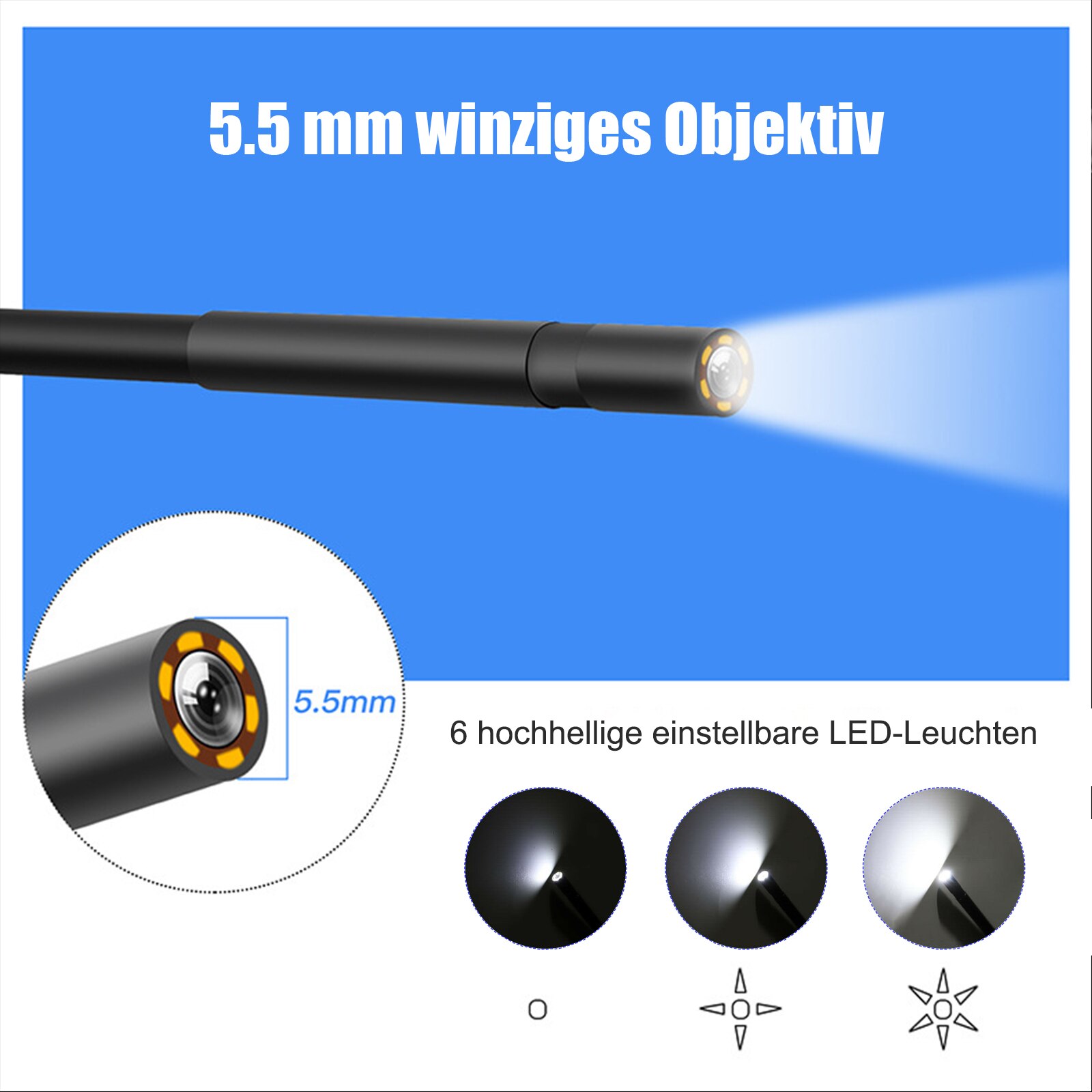 6LED 1080P Endoscope Camera Wireless Endoscope HD 4.3'' Screen Inspection Industrial Borescope Waterproof