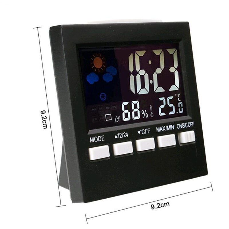 LCD Digital Thermometer Hygrometer Indoor Electronic Temperature Humidity Meter Clock Weather Station DSS899