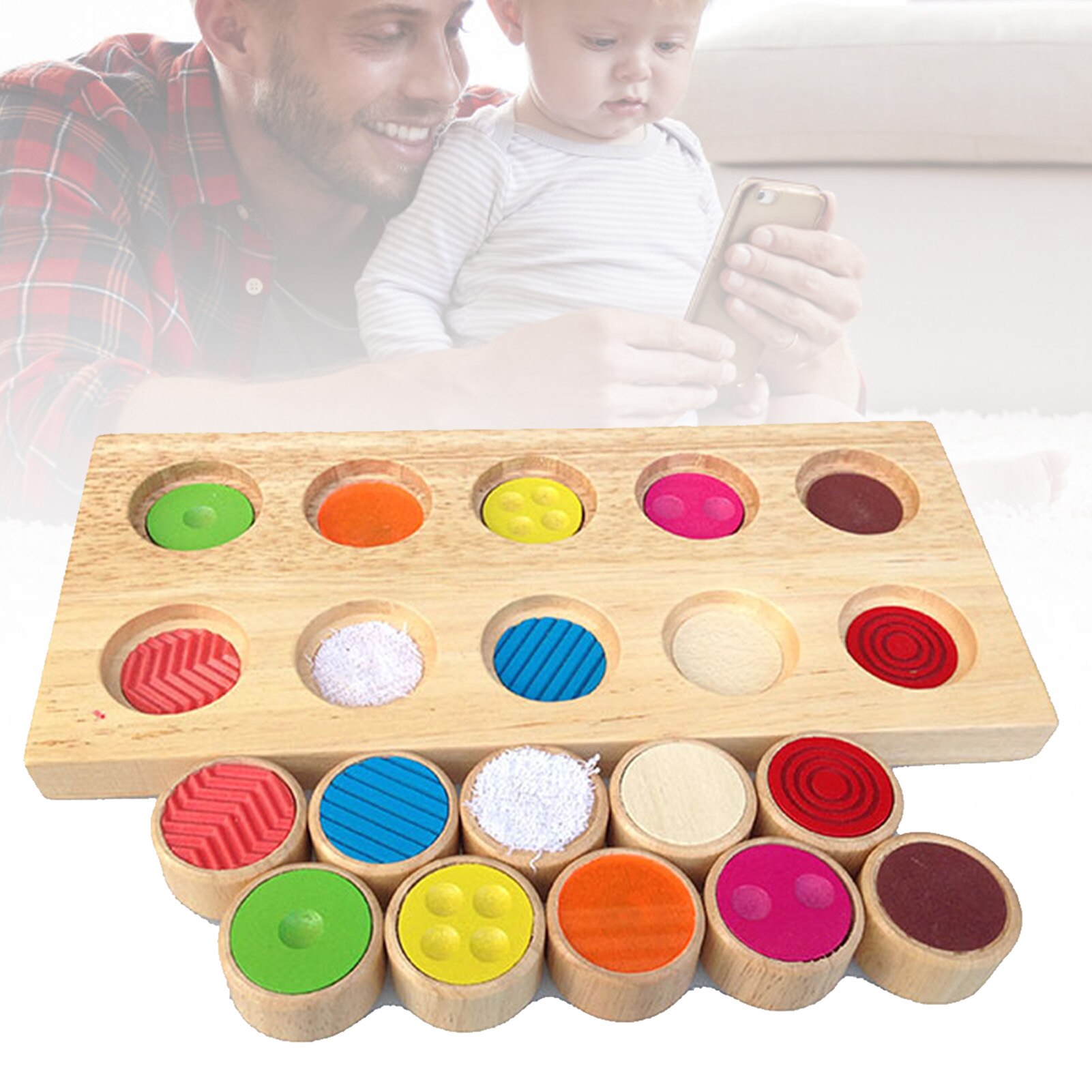 Wooden Memory Touch Flap Baby Knowledge Color Early Education Training Toy