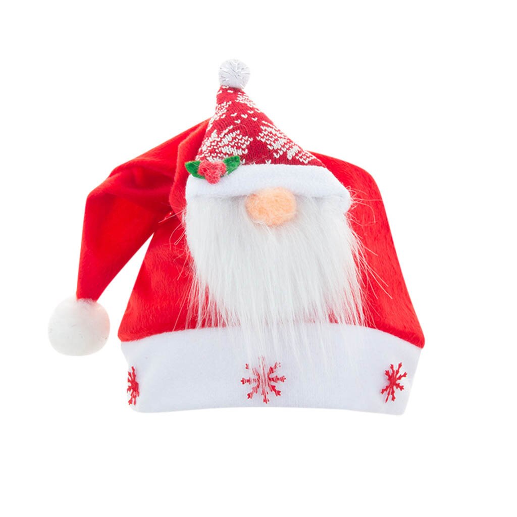 Christmas Hats Adult Party Santa Hat Red And White Cap For Santa Claus Unisex Comfort Cap Christmas Decorations For Home: B