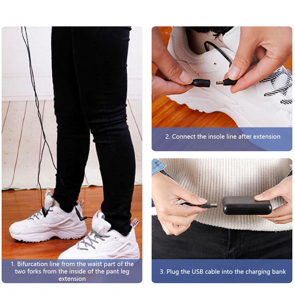 USB wiederaufladbare beheizte Einlegesohlen Größe 35–46 DIY anpassbare elektrisch beheizte Schuhe Pad für draussen-Skifahren Winter Fußwärmer