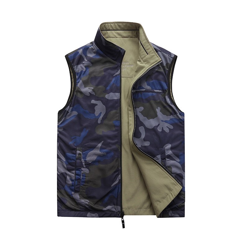 Lente herfst vest heren dubbelzijdig draagbaar snel drogend heren vesten plus maat m -4xl buitensportvisserij vest heren