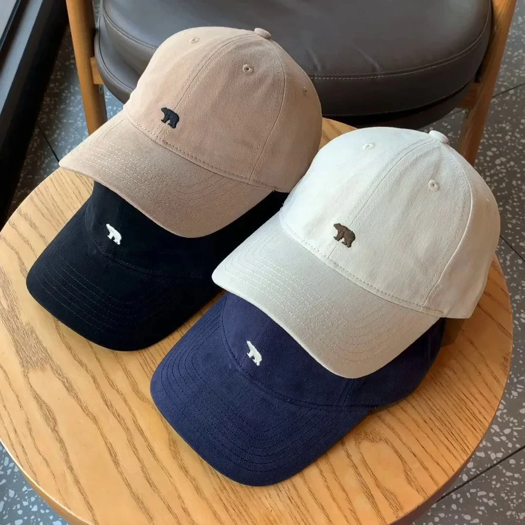 Stilvolle Baseballkappe mit Eisbär-Stickerei, Sonnenschutz, atmungsaktiv, verstellbar, idealer Freizeithut für Herren und Damen, unisex-Baseballkappen