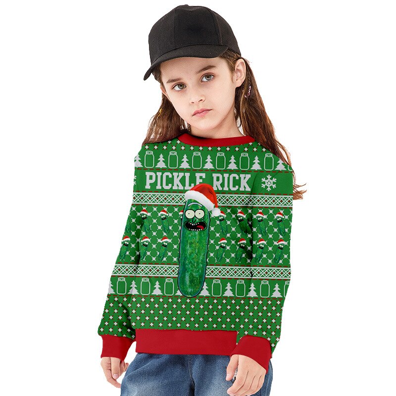 Sudadera con estampado Digital de oveja para niños, Otoño, Navidad, Europa y América, talla grande, Top de cuello redondo, tendencia,: TWYA002 / 155cm-160cm