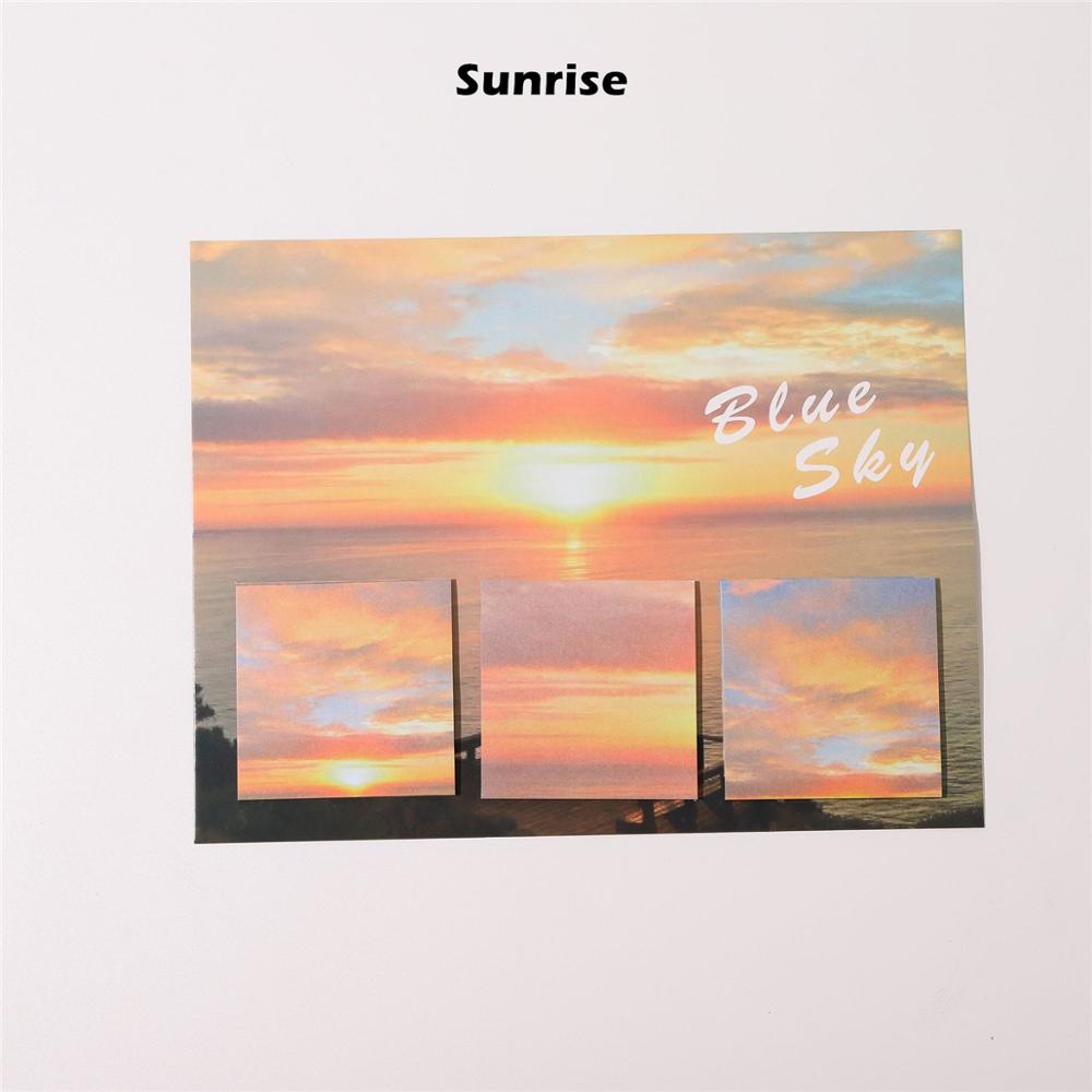 60 Sheets Blue Sky Sticky Notes Set Sunset Sky Zee Bloem Rooster Zelfklevende Memo Pad Notepad Planner Stickers Kantoor School a6545: Sunrise