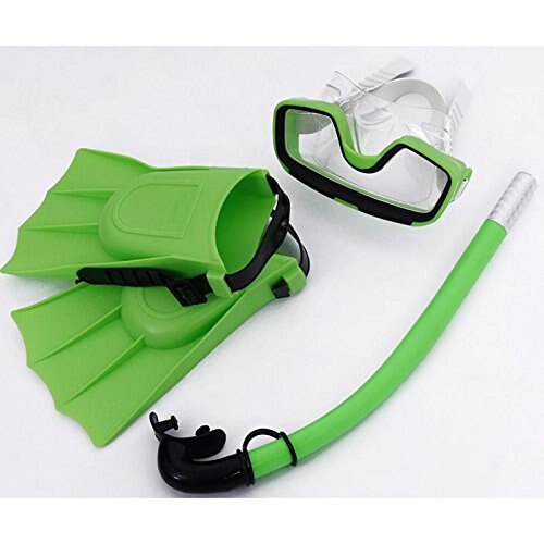 3 Pz/lotto Bambini silicone boccaglio Maschera Nuotare Immersione Subacquea Maschere Subacquee Snorkeling Immersioni Pinne impostato per Bambini Attrezzatura Subacquea: verde