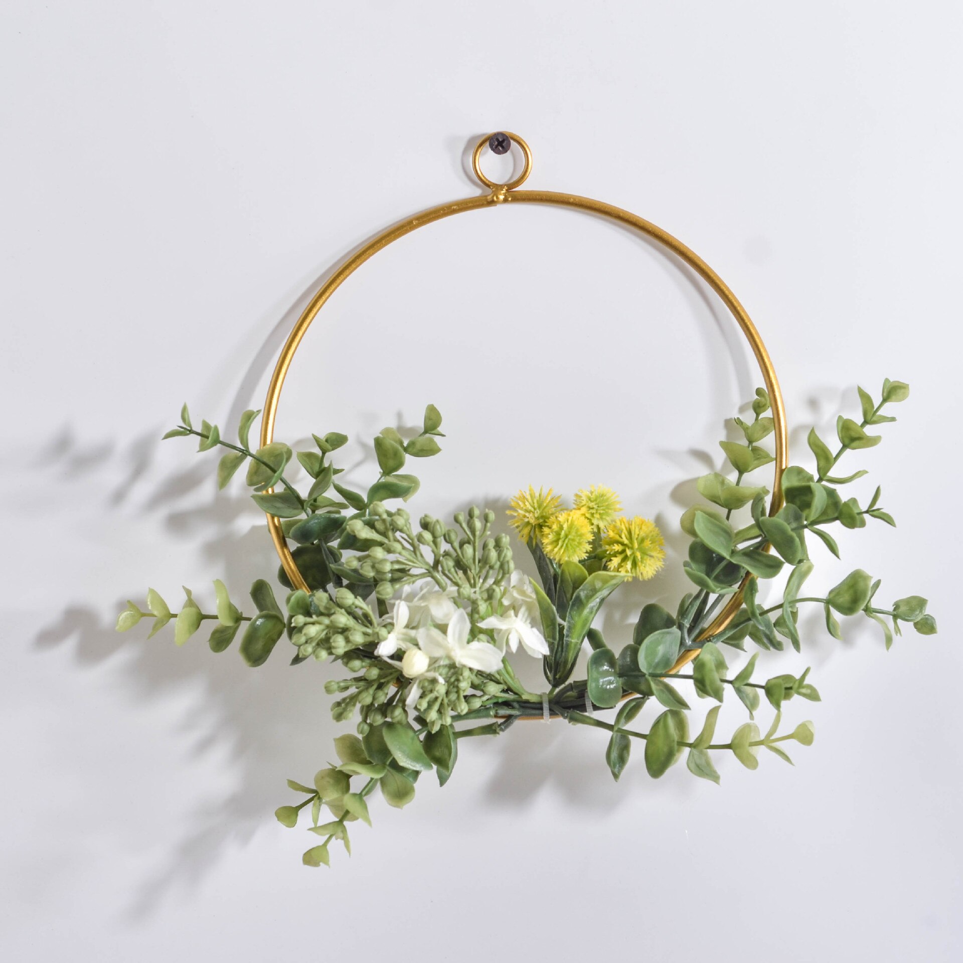 Guld jern metal ring bryllupsdekoration brudekrans diy fangst drøm bøjle materiale kunstig blomst bondehus dekoration: A1