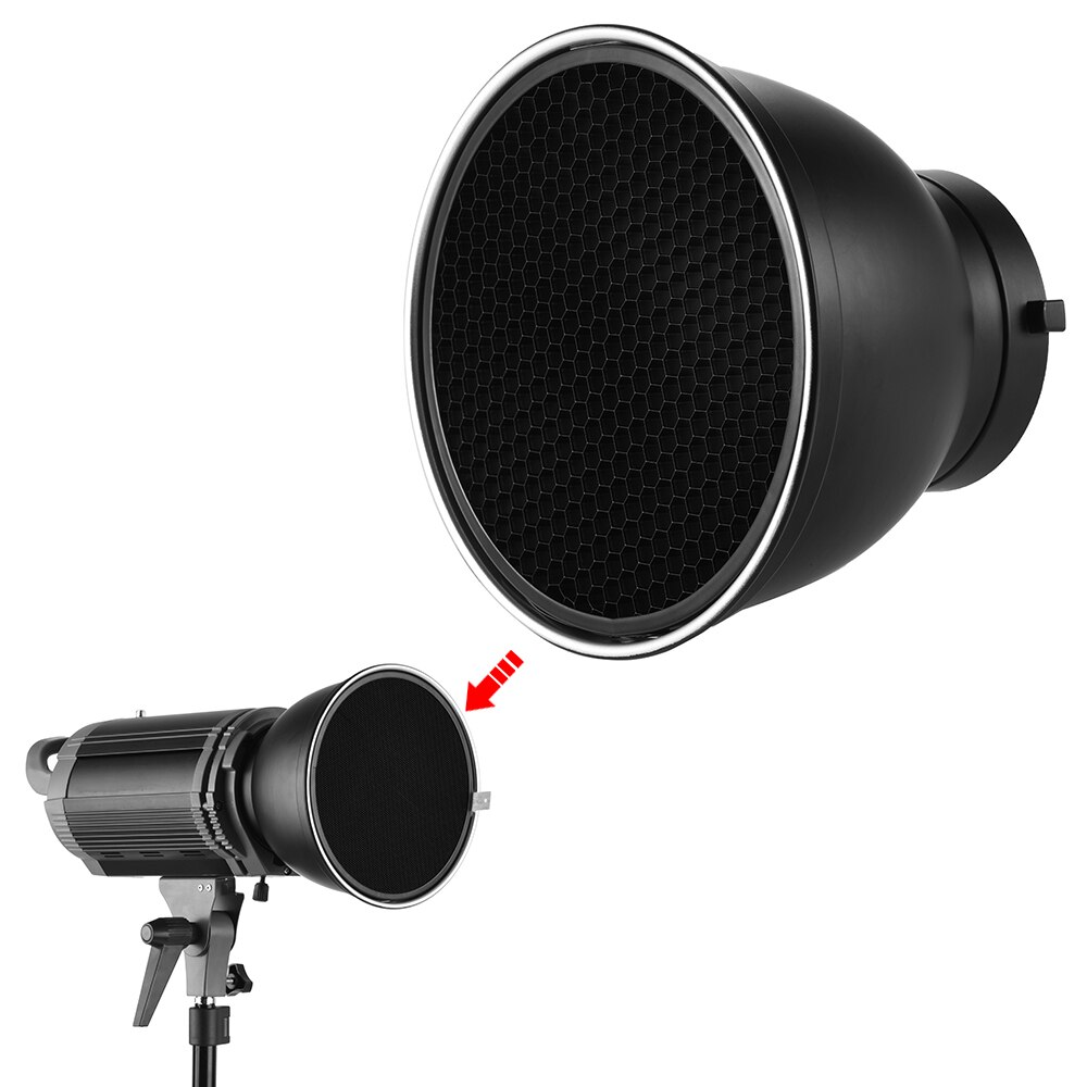 7 "Standaard Reflector Diffuser Lampenkap Schotel Met 60 Graden Honingraat Voor Bowens Mount Studio Strobe Zaklamp Speedlite