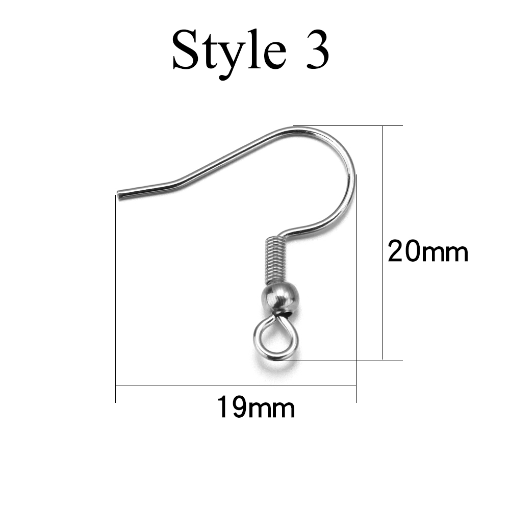 50 unids/lote de ganchos para pendientes de acero inoxidable hipoalergénicos para hacer joyas, gancho para la oreja, pendientes Diy, cierres para pendientes, accesorios: Negro