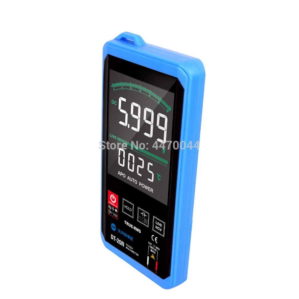LUZ DO SOL DT-20N Mini Multímetro AC DC Multímetro Digital Tester Medidor Ferramenta de Teste de Componentes de Precisão Ultra-Portátil de Toque Inteligente