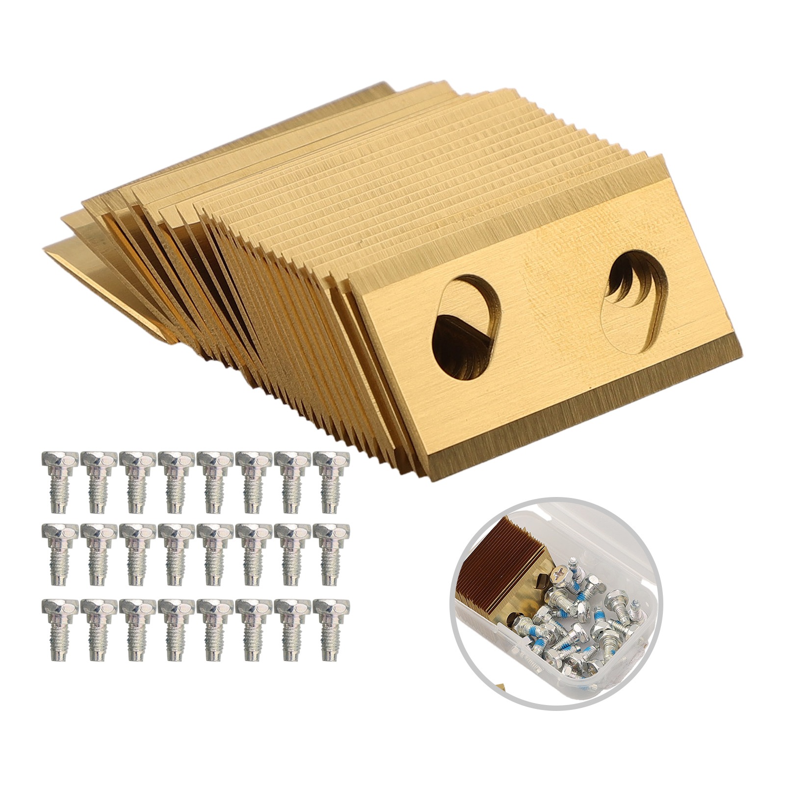 24PCS/Set Lawn Robot Blade With Screws For Robomow RK Robotic Mower 32x18.6x0.9mm Stainless Steel Blade Replacement Practical