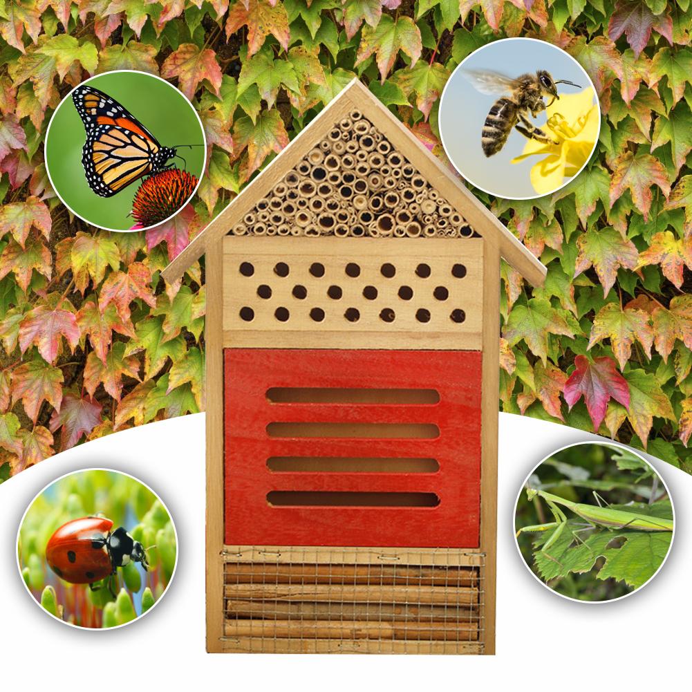 Insect Hotel Insect House Bee Box Insect Feeding Nest Butterfly Insect Hotel Nesting Box for Bees Butterflies Garden