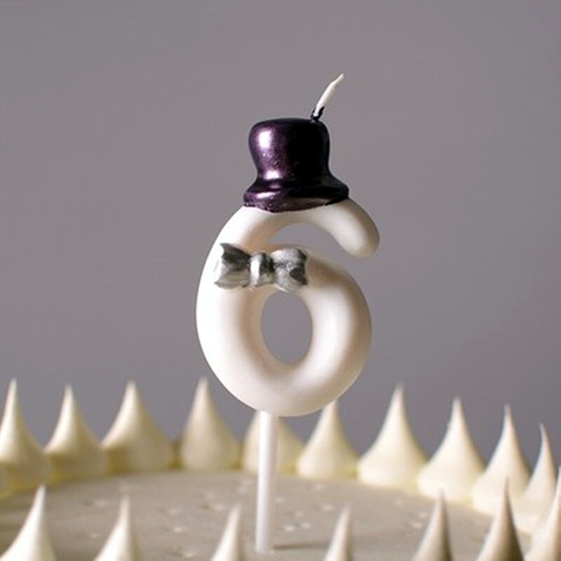 Digital Birthday Candles Big Cake Candles Decoration Smokeless Birthday Number Candle Birthday Cake Decoration: Hat 6