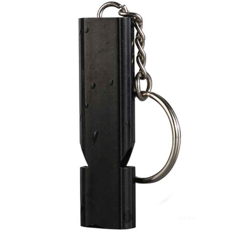Silbato de acero inoxidable North Wolf, silbato de alta frecuencia de supervivencia al aire libre, alto Decibelio, estallido de doble agujero: NR0613-Black