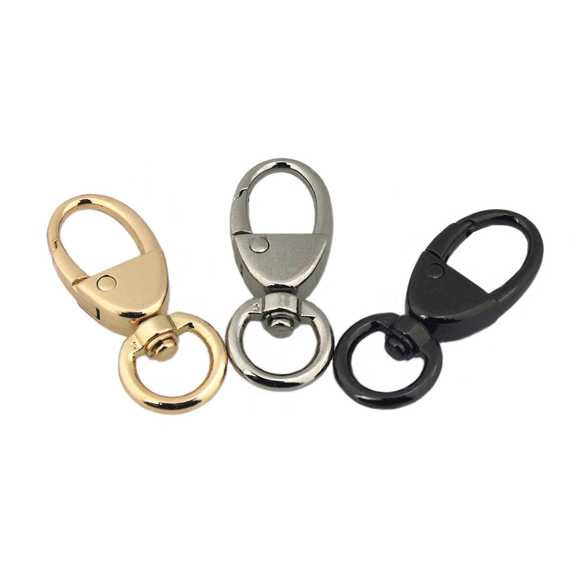 1pcs Metal Style Swivel O-ring Eye Snap Hook Trigger Clasps Clips for DIY Leather Craft Bag Strap Belt Webbing Keychain 12mm