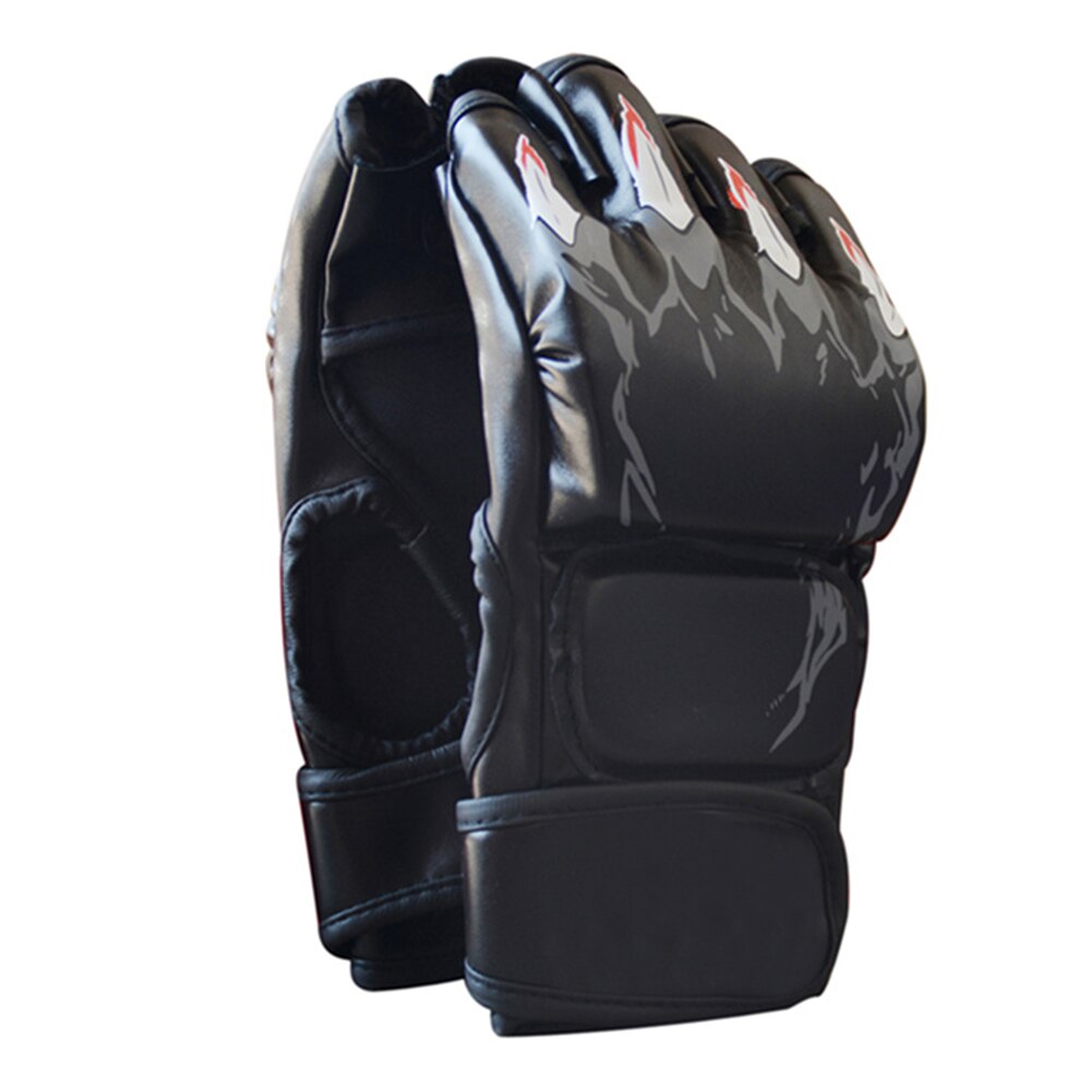 1 para zagęszczony sportowe rękawice bokserskie MMA Muay tajski treningowe rękawiczki bez palców dorosłych kopnięcie boks rękawice treningowe wielobarwność: A