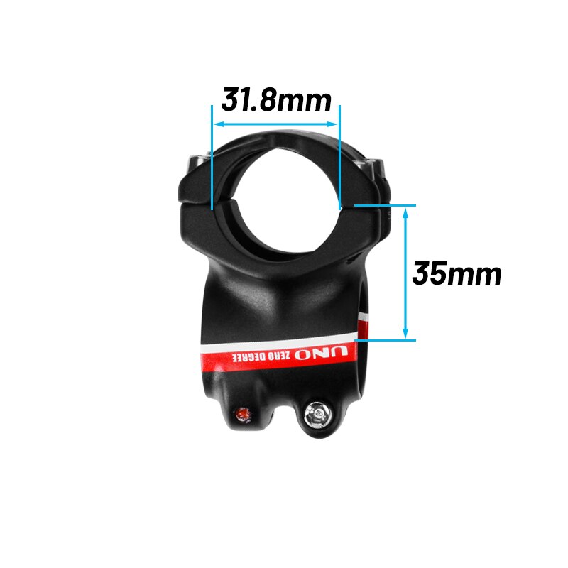 UNO Stem-vástago de aleación de 0 grados AM para bicicleta de montaña, vástago corto CNC mecanizado de 1-1/8 ", 31,8x35mm/45mm para bicicleta de carretera: 31.8X35mm 0 red