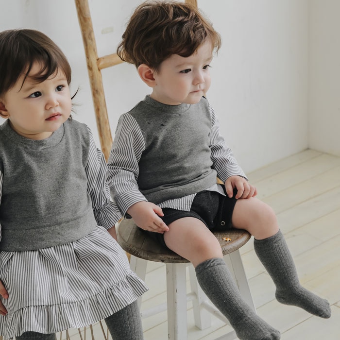 Spring Korean Boys and Girls Two-Piece Striped Romper Romper Baby baby jumpsuit baby clothes