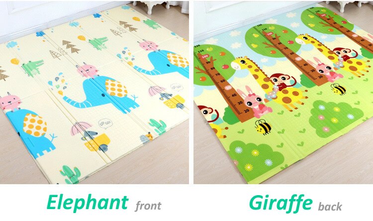 180cm XPE Baby Playmat voor Childrens Mat Wasbare Kids Tapijten Baby Spel Matten Educatief Baby Kruipen Mat Baby Tapijt mat PX32: Elephant x Giraffe