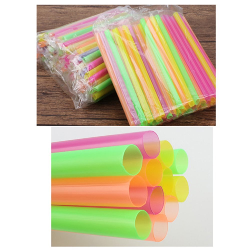 10 Stks/set Kleurrijke Grote Rietjes Voor Bubble Smoothie Milkshake Party Smoothies Bar Accessoires