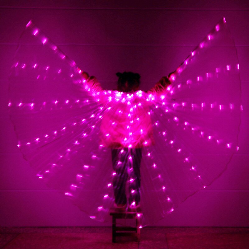 Alas de Isis con luz LED para niños, Alas de LED para danza del vientre, grados, puesta en escena egipcia, recién llegado, 360: Rose
